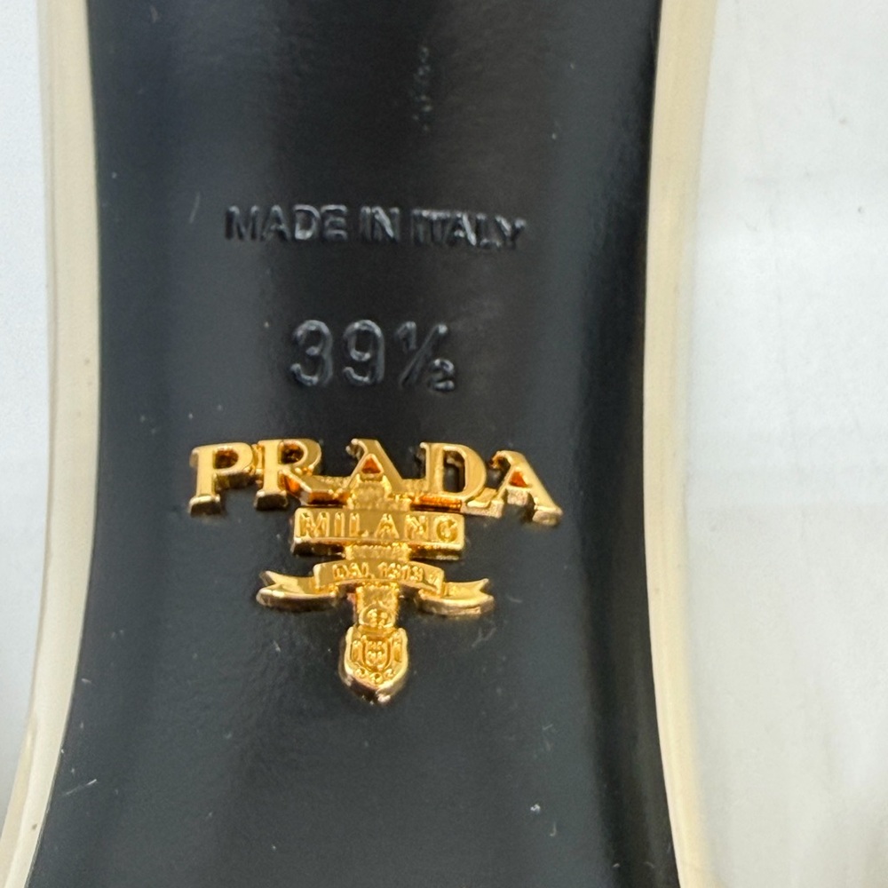 PRADA Ivory Patent Leather Slingback Pumps Size 39.5 - Picture 10 of 10